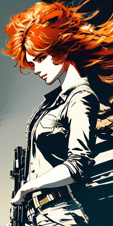 00490-1132664328-(samdoesart_1.2) dreamlikeart beautiful young lady aiming a revolver, ginger hair, perfect face, masterpiece, intense shadows, a.png